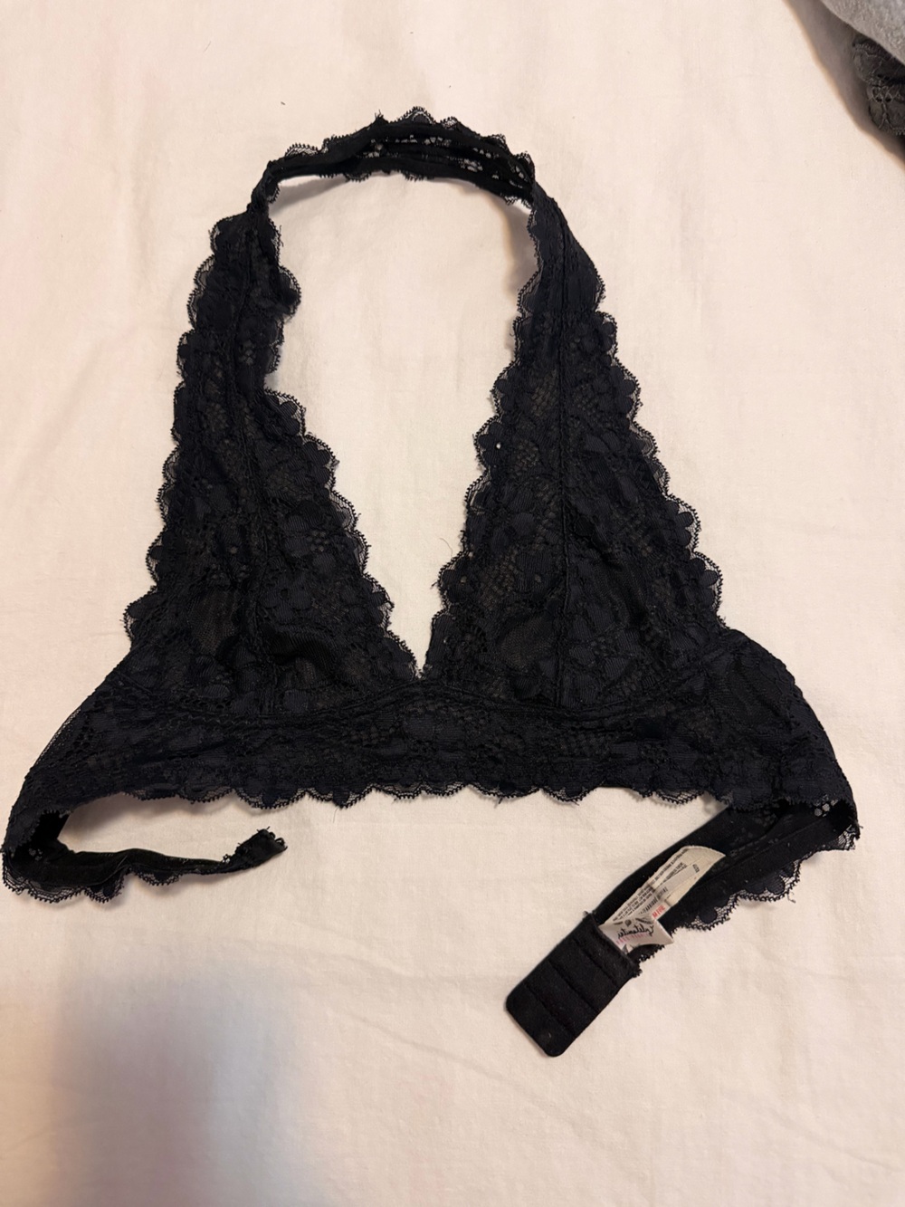 Free People Black Lace Triangle Bralette